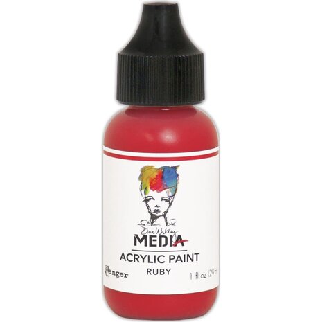 Dina Wakley MEdia Heavy Body Acrylic Paint Ruby (MDQ54078)