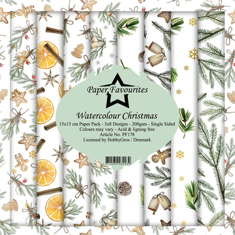 Paper Favourites Watercolour Christmas 6x6 Inch Paper Pack (PF178)
