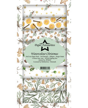 Paper Favourites Watercolour Christmas Slimline Paper Pack (PFS024)