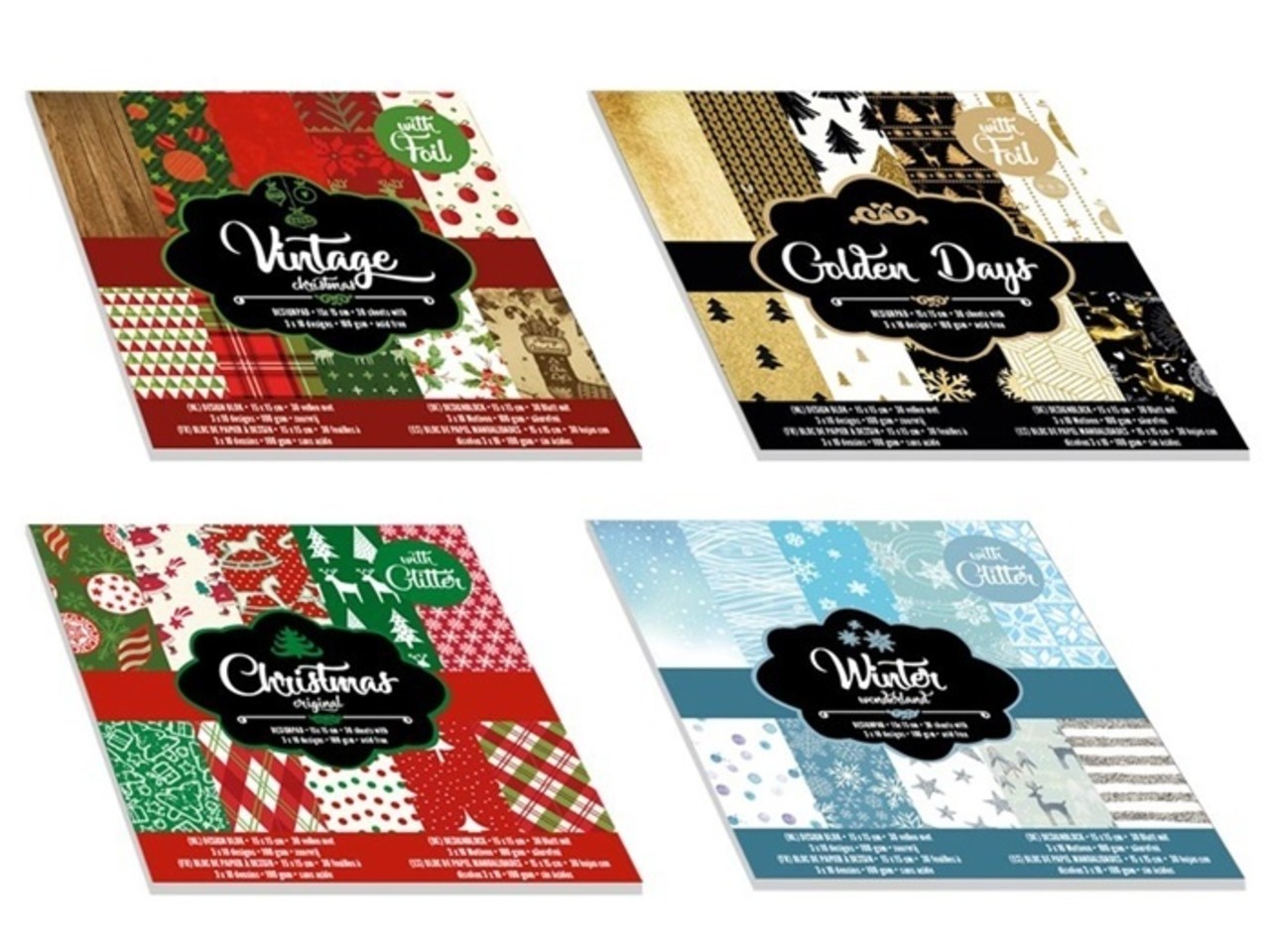 Craft Sensations Vintage Christmas Paper Pad 15x15 cm 100 Grams (CR0784/GE) Craft Sensations Vintage Christmas Paper Pad 15x15 cm 100 Grams (CR0784/GE)