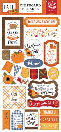 Echo Park Fall 6x13 Inch Chipboard Phrases (FAL251022)