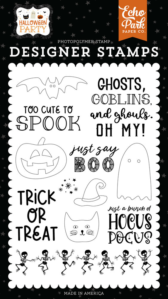 Echo Park Halloween Party Just Say Boo Clear Stamps (HP250044)
