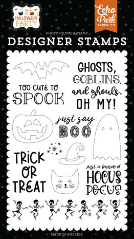Echo Park Halloween Party Just Say Boo Clear Stamps (HP250044)
