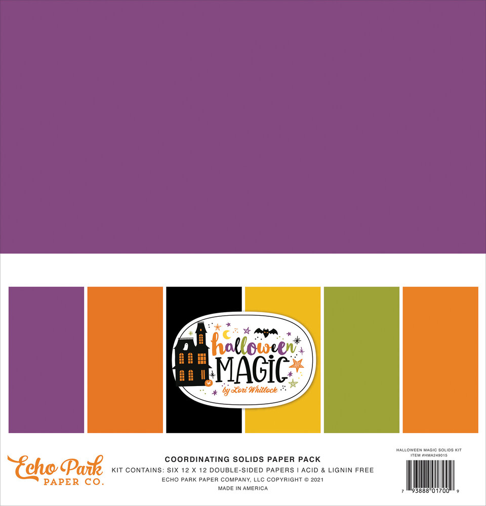 Echo Park Halloween Magic 12x12 Inch Coordinating Solids Paper Pack (HMA249015) Echo Park Halloween Magic 12x12 Inch Coordinating Solids Paper Pack (HMA249015)