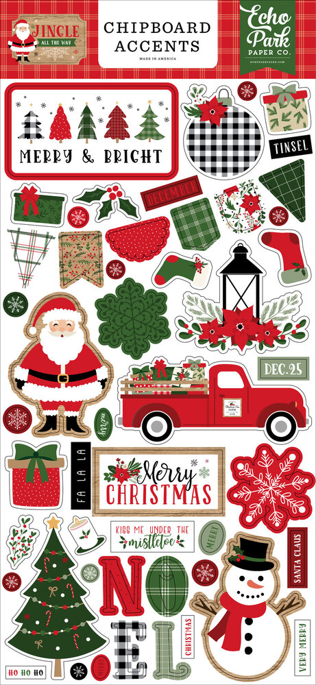 Echo Park Jingle All The Way 6x13 Inch Chipboard Accents (JIN252021) Echo Park Jingle All The Way 6x13 Inch Chipboard Accents (JIN252021)