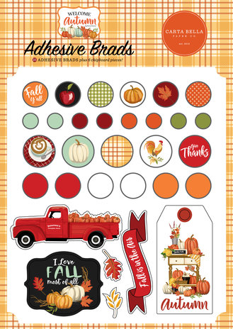 Carta Bella Welcome Autumn Adhesive Brads (CBWA138020) Carta Bella Welcome Autumn Adhesive Brads (CBWA138020)
