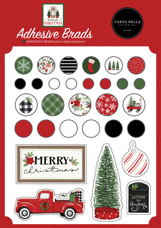 Carta Bella Home For Christmas Adhesive Brads (CBHFC139020) Carta Bella Home For Christmas Adhesive Brads (CBHFC139020)