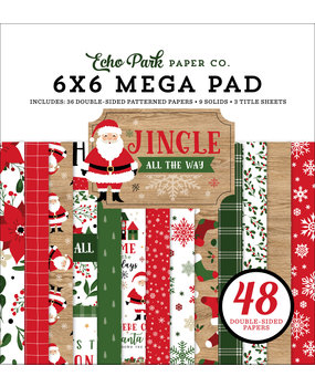 Echo Park Jingle All The Way 6x6 Inch Cardmakers Mega Pad (JIN252031)* Echo Park Jingle All The Way 6x6 Inch Cardmakers Mega Pad (JIN252031)*