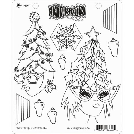 Ranger Dylusions Tree Topper Cling Stamps (DYR76964)