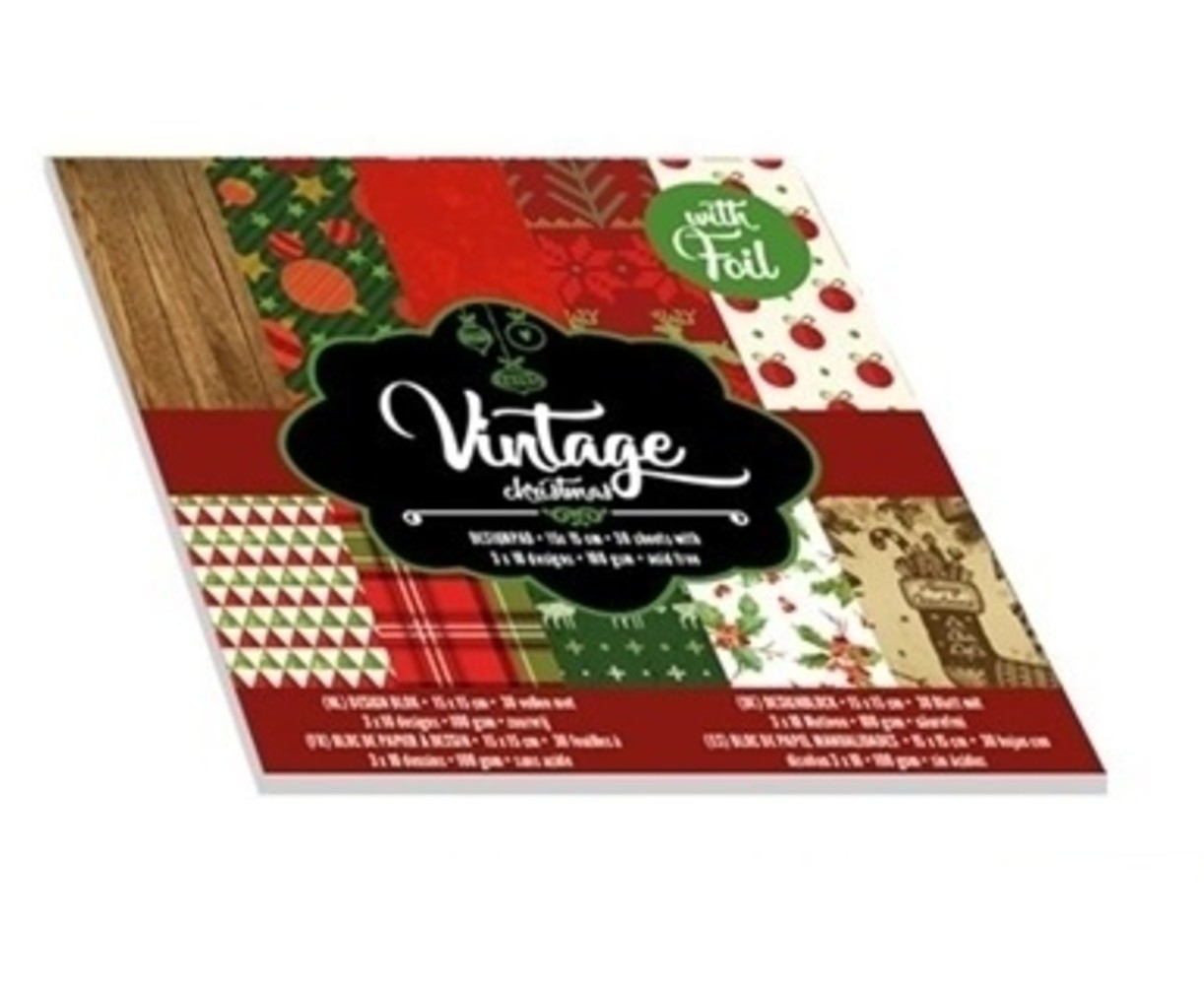 Craft Sensations Vintage Christmas Paper Pad 15x15 cm 100 Grams (CR0784/GE) Craft Sensations Vintage Christmas Paper Pad 15x15 cm 100 Grams (CR0784/GE)
