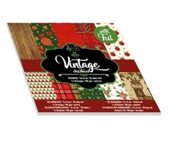 Craft Sensations Vintage Christmas Paper Pad 15x15 cm 100 Grams (CR0784/GE) Craft Sensations Vintage Christmas Paper Pad 15x15 cm 100 Grams (CR0784/GE)
