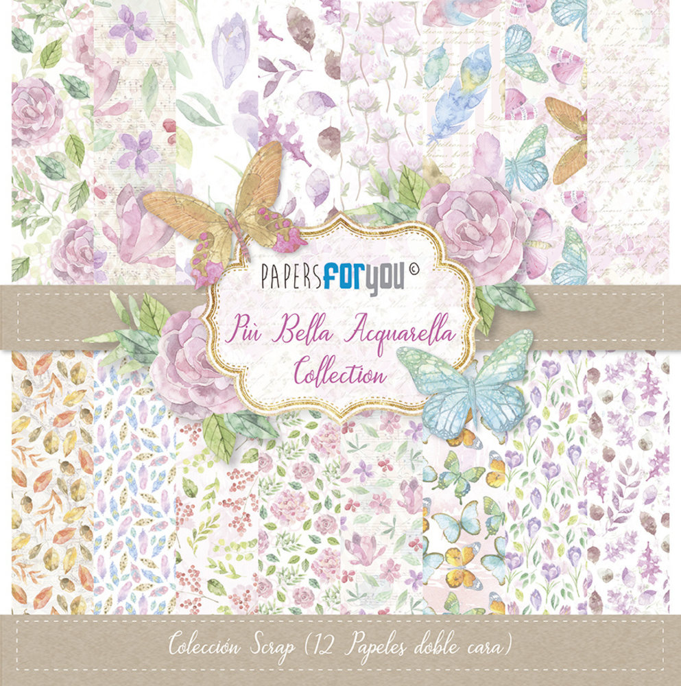 Papers For You Piu Bella Acquarella 12x12 Inch Paper Pack (12pcs) (PFY-1105)