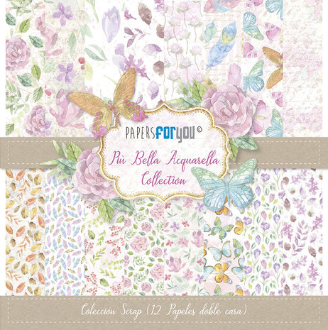 Papers For You Piu Bella Acquarella 12x12 Inch Paper Pack (12pcs) (PFY-1105)
