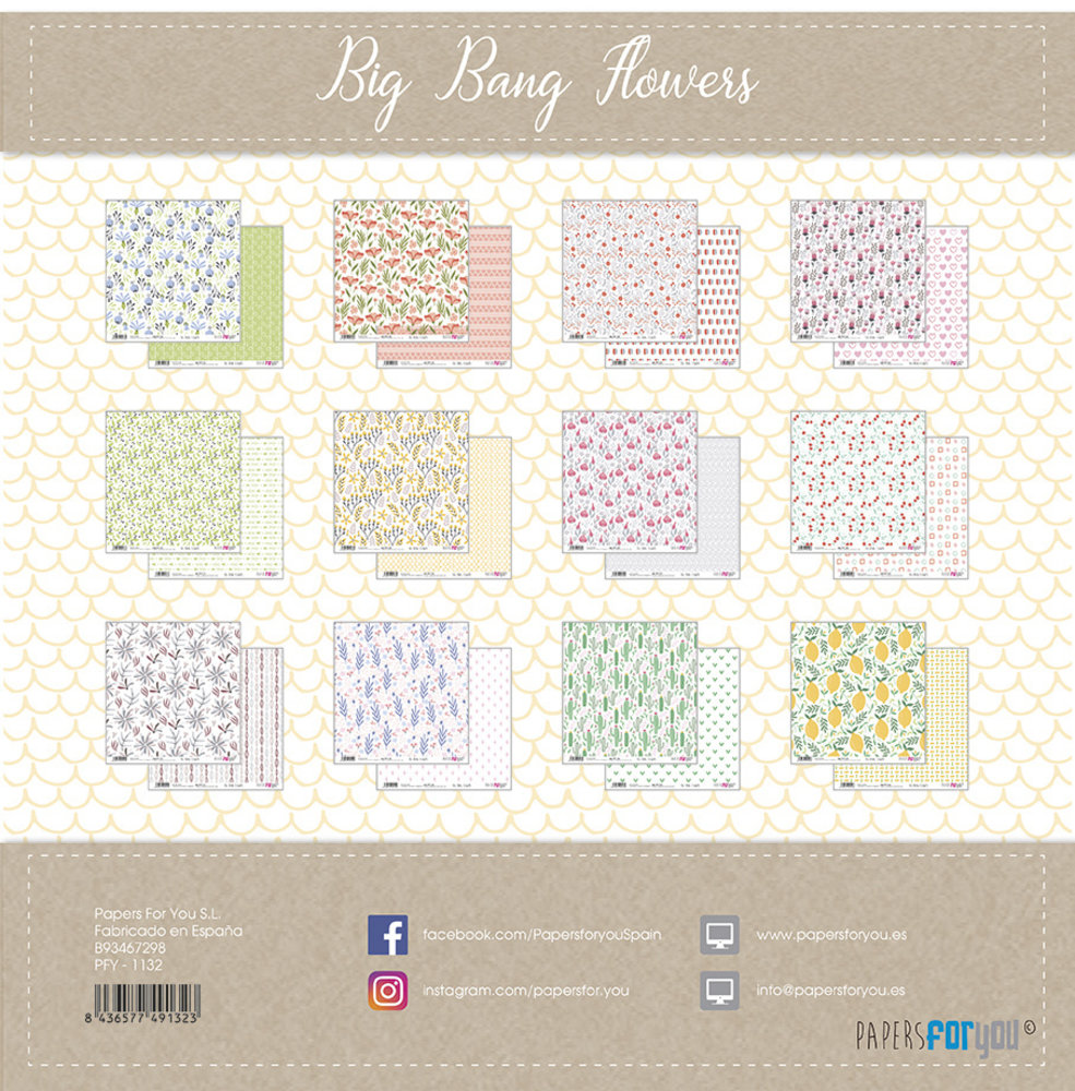 Papers For You Big Bang Flowers 12x12 Inch Paper Pack (12pcs) (PFY-1132) Papers For You Big Bang Flowers 12x12 Inch Paper Pack (12pcs) (PFY-1132)