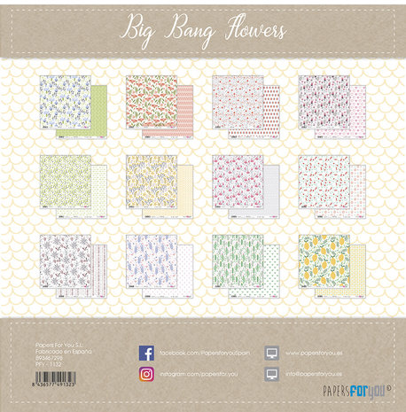 Papers For You Big Bang Flowers 12x12 Inch Paper Pack (12pcs) (PFY-1132) Papers For You Big Bang Flowers 12x12 Inch Paper Pack (12pcs) (PFY-1132)