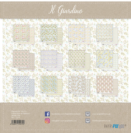 Papers For You Il Giardino 12x12 Inch Paper Pack (12pcs) (PFY-1279)