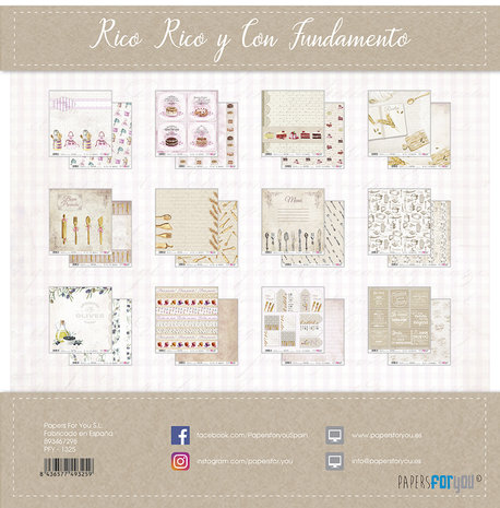 Papers For You Rico Rico Y Con Fundamento 12x12 Inch Paper Pack (12pcs) (PFY-1325)