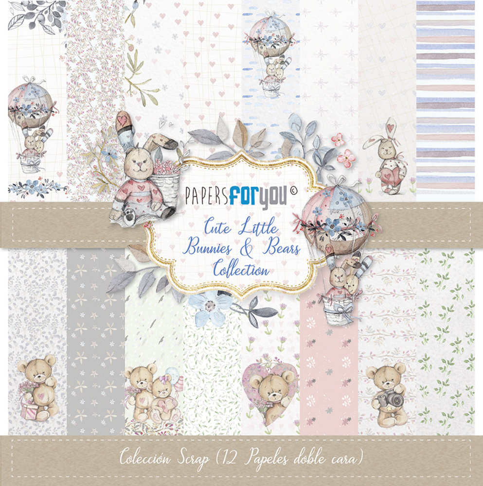 Papers For You Cute Little Bunnies and Bears 12x12 Inch Paper Pack (12pcs) (PFY-1420)