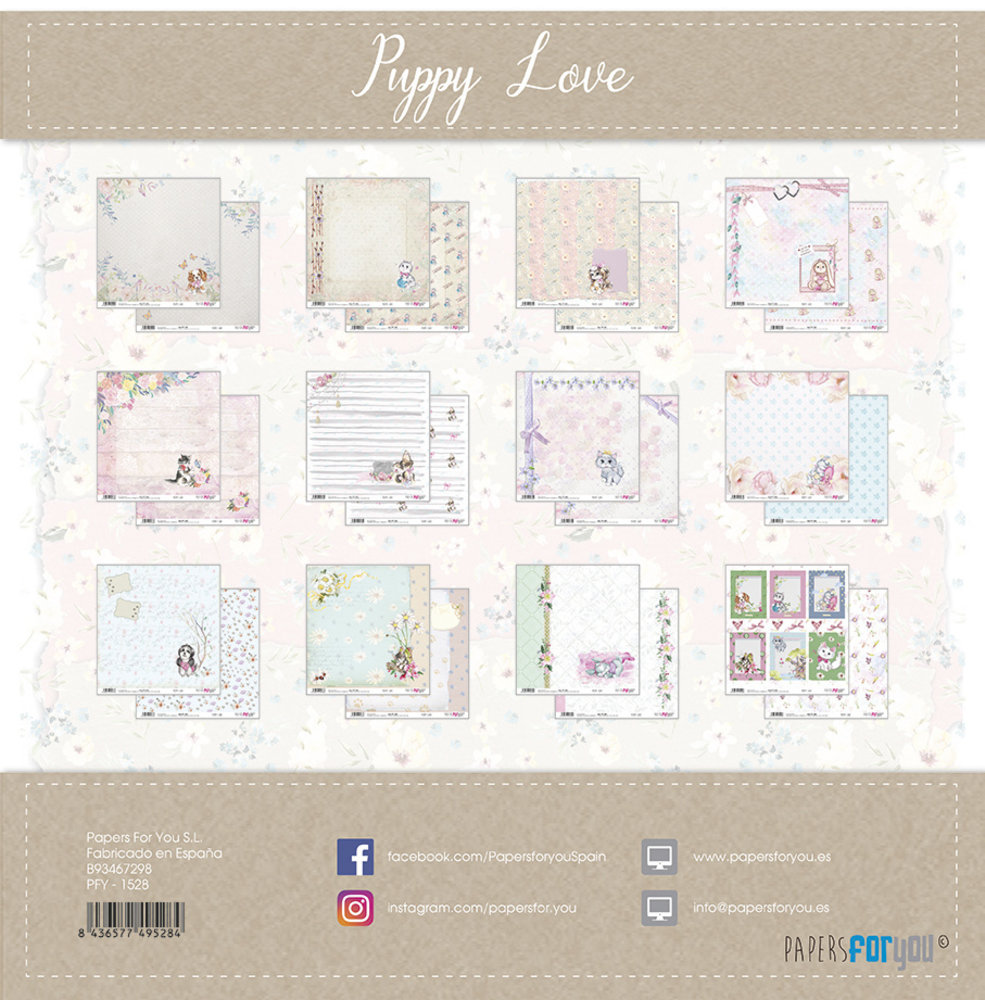 Papers For You Puppy Love 12x12 Inch Paper Pack (12pcs) (PFY-1528)