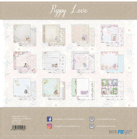 Papers For You Puppy Love 12x12 Inch Paper Pack (12pcs) (PFY-1528)