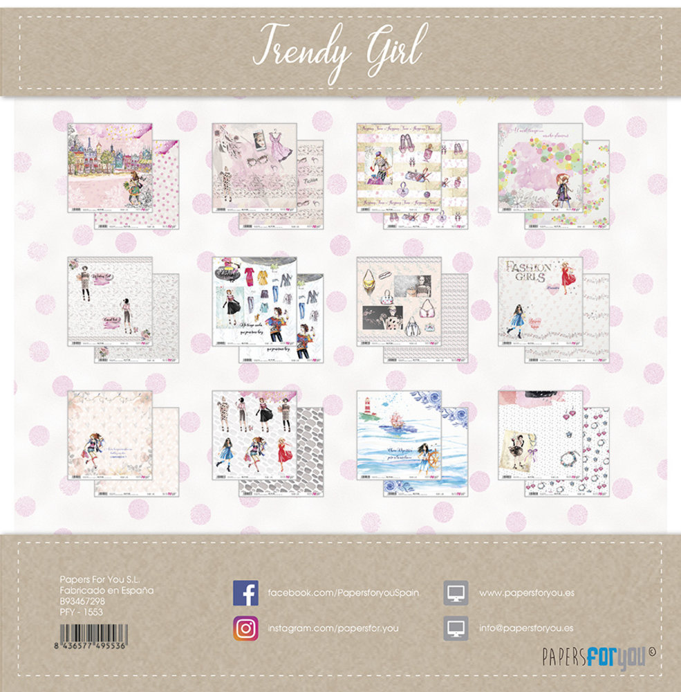 Papers For You Trendy Girl 12x12 Inch Paper Pack (12pcs) (PFY-1553)