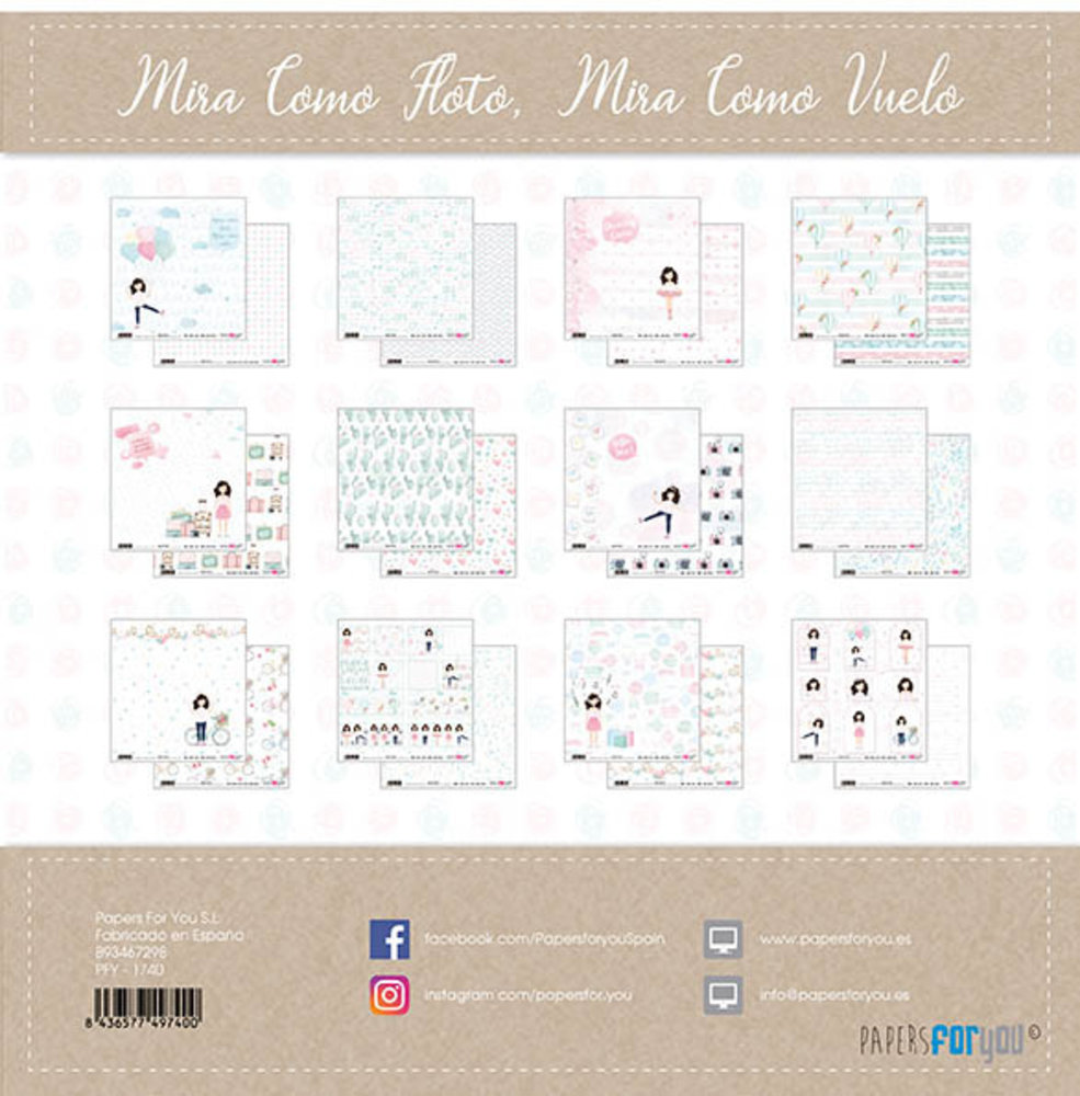 Papers For You Mira Como Aota Mira Como Vuelo 12x12 Inch Paper Pack (12pcs) (PFY-1740)