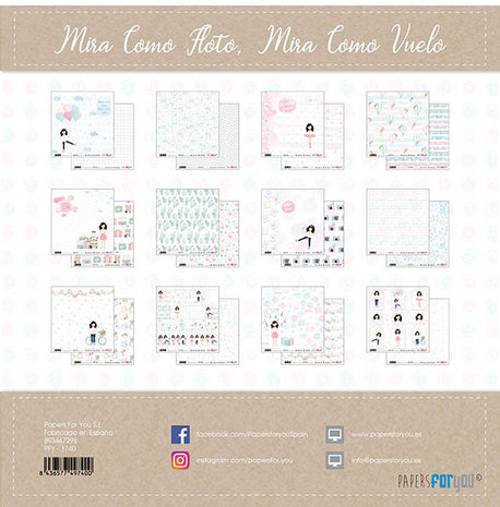 Papers For You Mira Como Aota Mira Como Vuelo 12x12 Inch Paper Pack (12pcs) (PFY-1740)