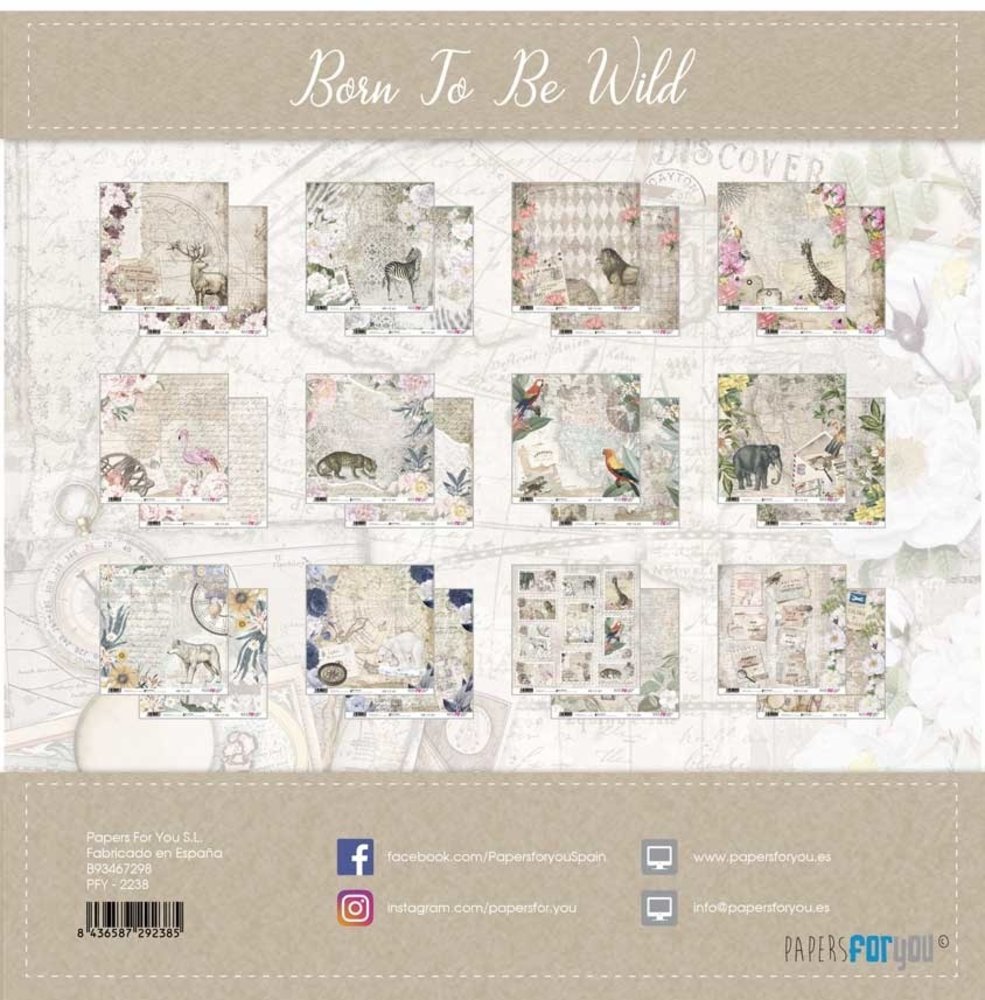 Papers For You Born To Be Wild 12x12 Inch Paper Pack (12pcs) (PFY-2238)