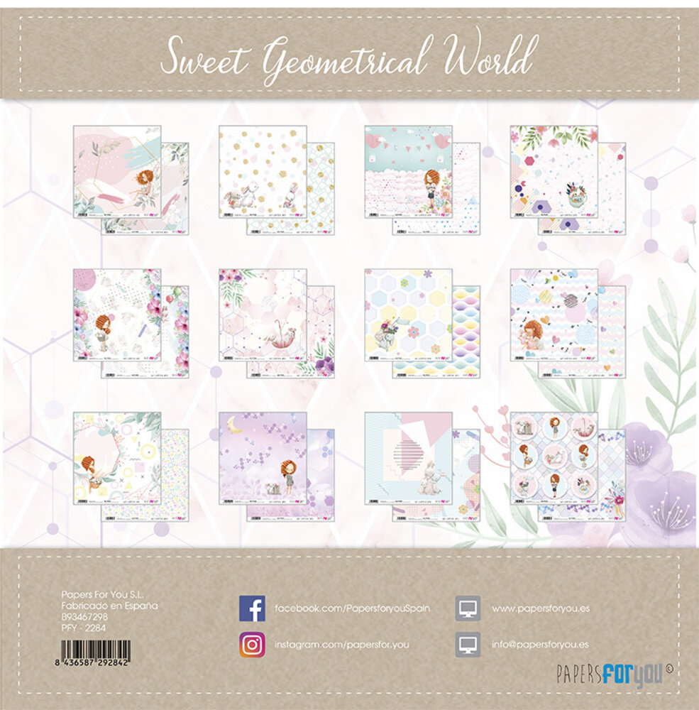 Papers For You Sweet Geometrical World 12x12 Inch Paper Pack (12pcs) (PFY-2284)