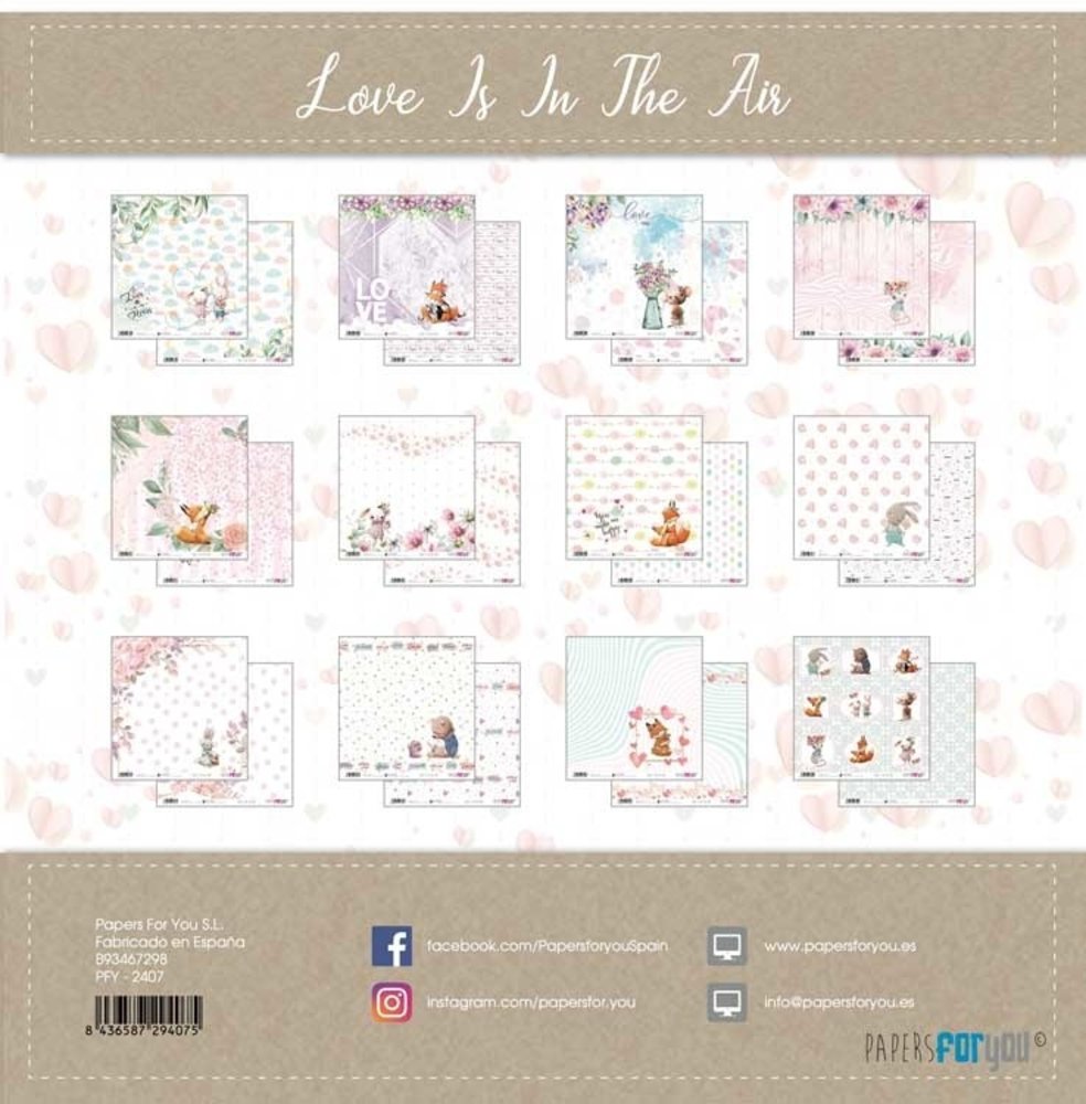 Papers For You Love Is In The Air 12x12 Inch Paper Pack (12pcs) (PFY-2407)