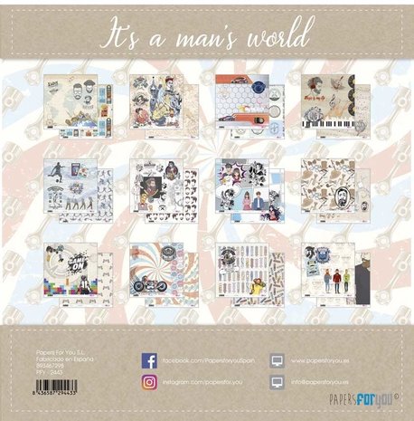 Papers For You It`s a Man`s World 12x12 Inch Paper Pack (12pcs) (PFY-2443)
