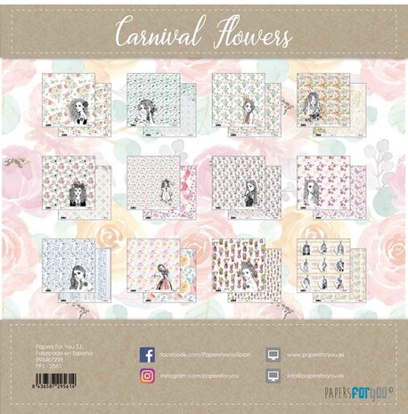 Papers For You Carnival Flowers 12x12 Inch Paper Pack (12pcs) (PFY-2561) Papers For You Carnival Flowers 12x12 Inch Paper Pack (12pcs) (PFY-2561)