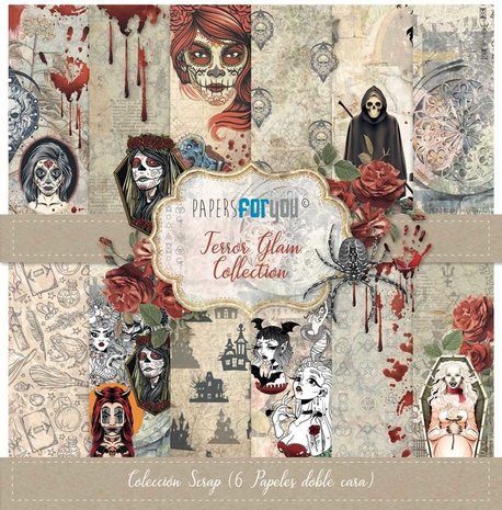 Papers For You Terror Glam 12x12 Inch Paper Pack (6pcs) (PFY-2574)