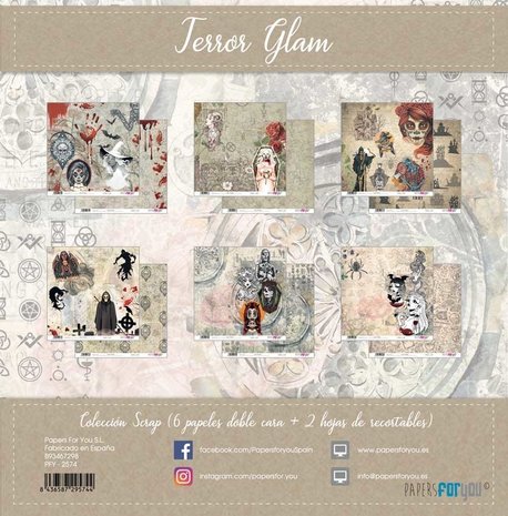 Papers For You Terror Glam 12x12 Inch Paper Pack (6pcs) (PFY-2574)