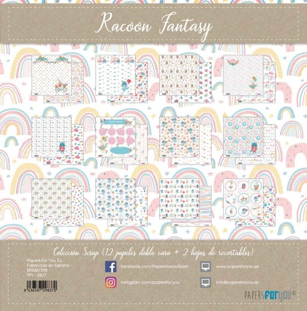 Papers For You Racoon Fantasy 12x12 Inch Paper Pack (12pcs) (PFY-2837)