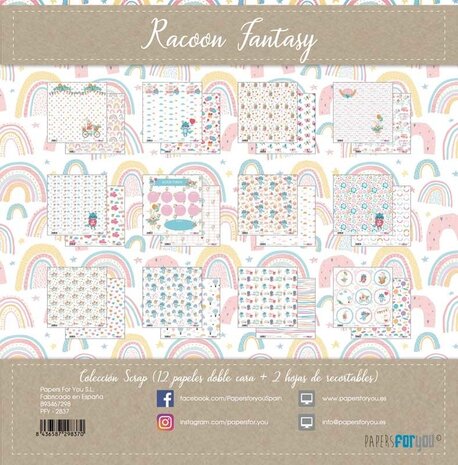 Papers For You Racoon Fantasy 12x12 Inch Paper Pack (12pcs) (PFY-2837)