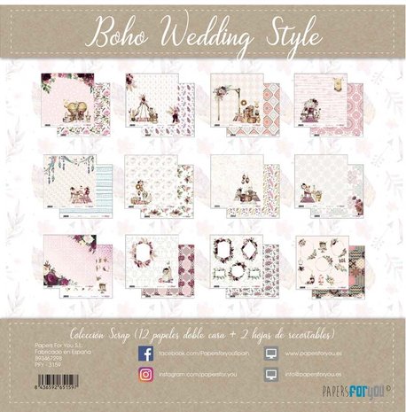 Papers For You Wedding Boho 12x12 Inch Paper Pack (12pcs) (PFY-3159) Papers For You Wedding Boho 12x12 Inch Paper Pack (12pcs) (PFY-3159)