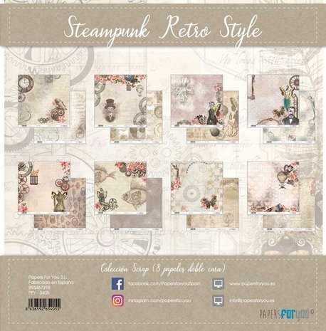 Papers For You Steampunk Retro Style 12x12 Inch Paper Pack (8pcs) (PFY-3405) Papers For You Steampunk Retro Style 12x12 Inch Paper Pack (8pcs) (PFY-3405)