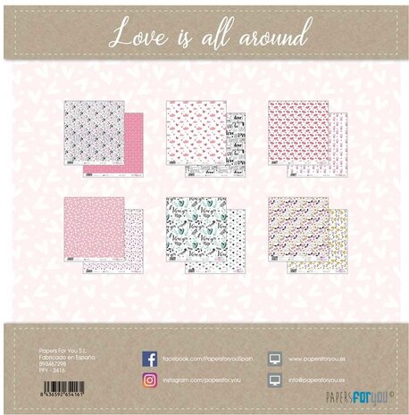 Papers For You Love Is All Around 12x12 Inch Paper Pack (6pcs) (PFY-3416)