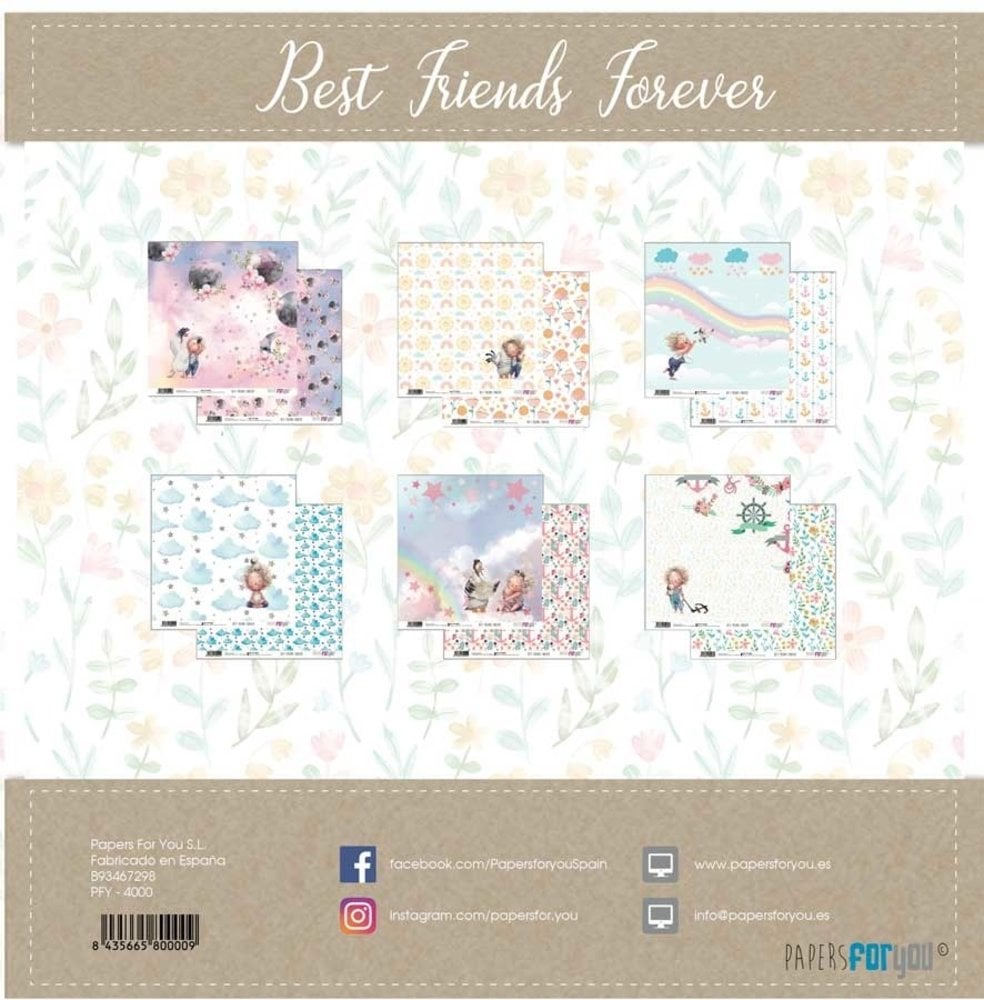 Papers For You Best Friends Forever 12x12 Inch Paper Pack (6pcs) (PFY-4000)