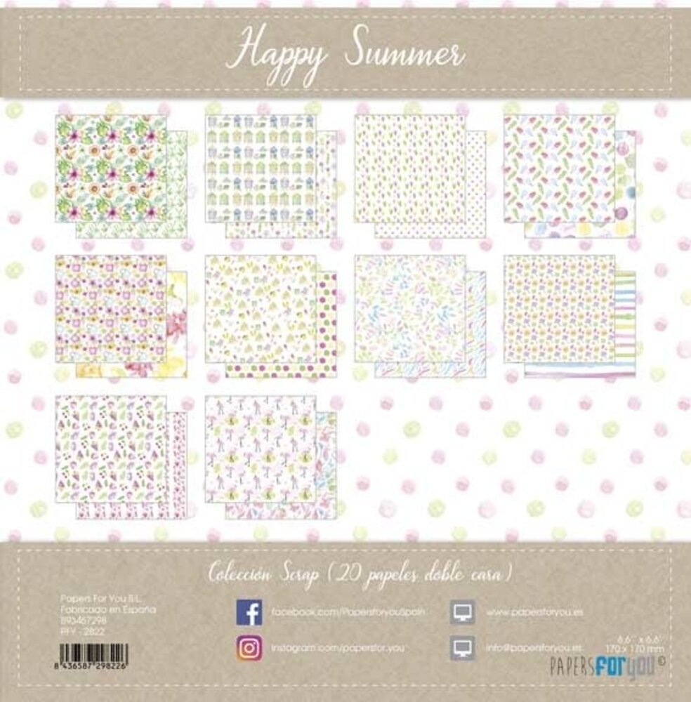 Papers For You Happy Summer 6x6 Inch Paper Pack (24pcs) (PFY-2822)