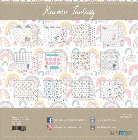 Papers For You Racoon Fantasy 6x6 Inch Paper Pack (24pcs) (PFY-2856)