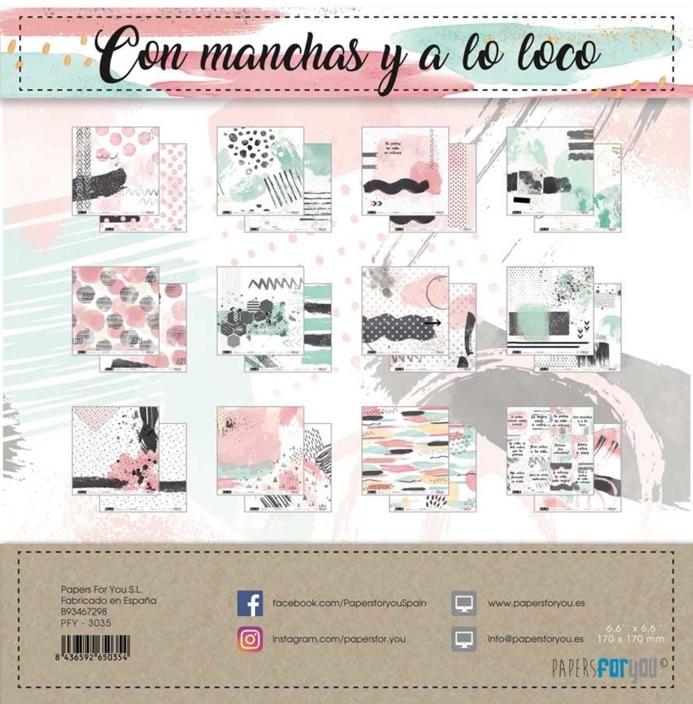 Papers For You Con Manchas Y A Lo Loco 6x6 Inch Paper Pack (24pcs) (PFY-3035) Papers For You Con Manchas Y A Lo Loco 6x6 Inch Paper Pack (24pcs) (PFY-3035)