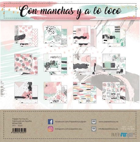 Papers For You Con Manchas Y A Lo Loco 6x6 Inch Paper Pack (24pcs) (PFY-3035) Papers For You Con Manchas Y A Lo Loco 6x6 Inch Paper Pack (24pcs) (PFY-3035)