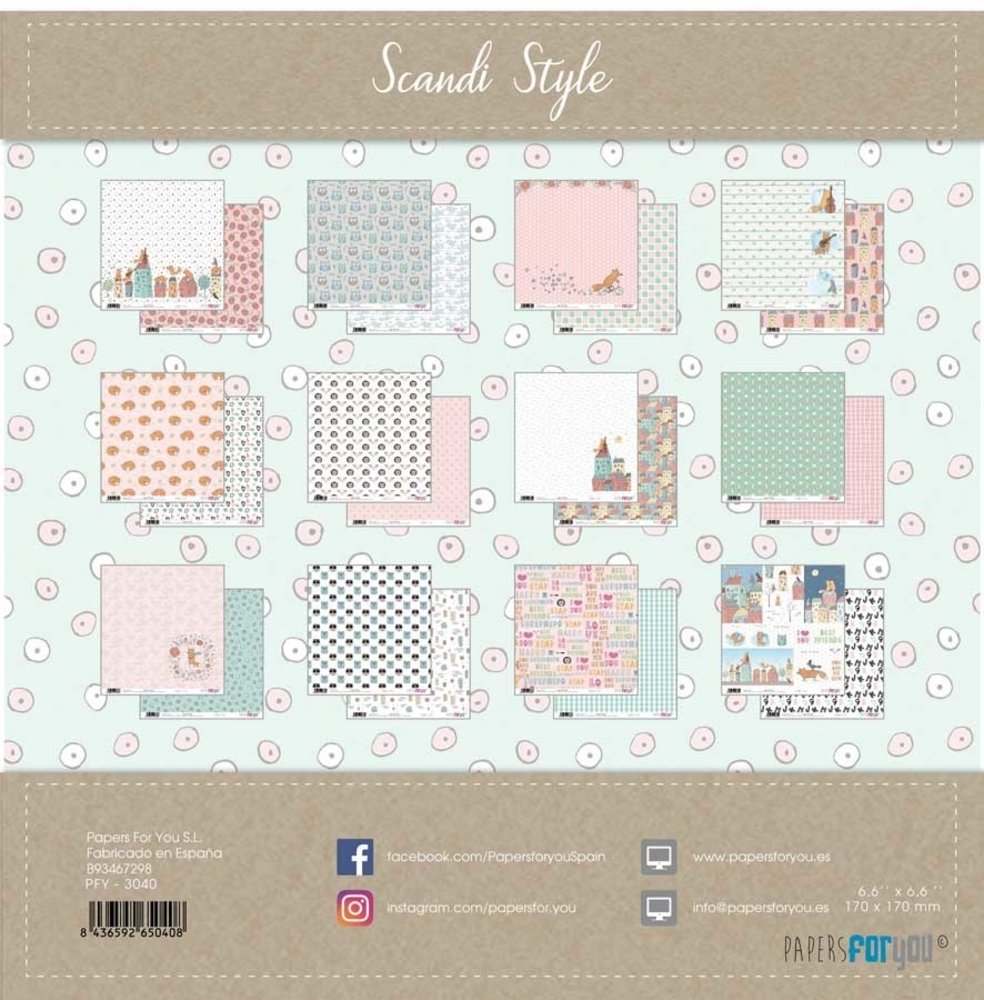 Papers For You Scandi Style 6x6 Inch Paper Pack (24pcs) (PFY3040