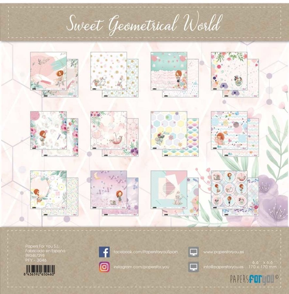 Papers For You Sweet Geometrical World 6x6 Inch Paper Pack (24pcs) (PFY-3046)