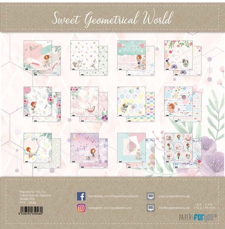 Papers For You Sweet Geometrical World 6x6 Inch Paper Pack (24pcs) (PFY-3046)