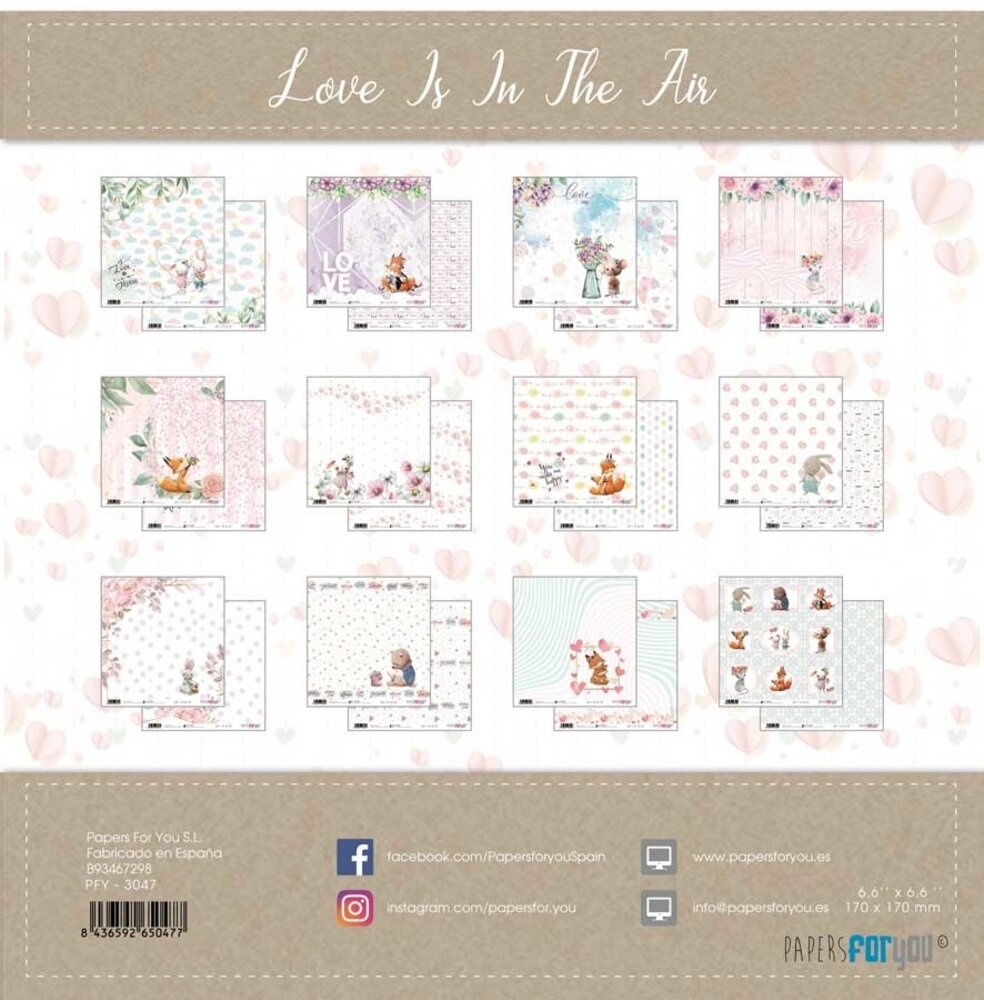 Papers For You Love Is In The Air 6x6 Inch Paper Pack (24pcs) (PFY-3047)