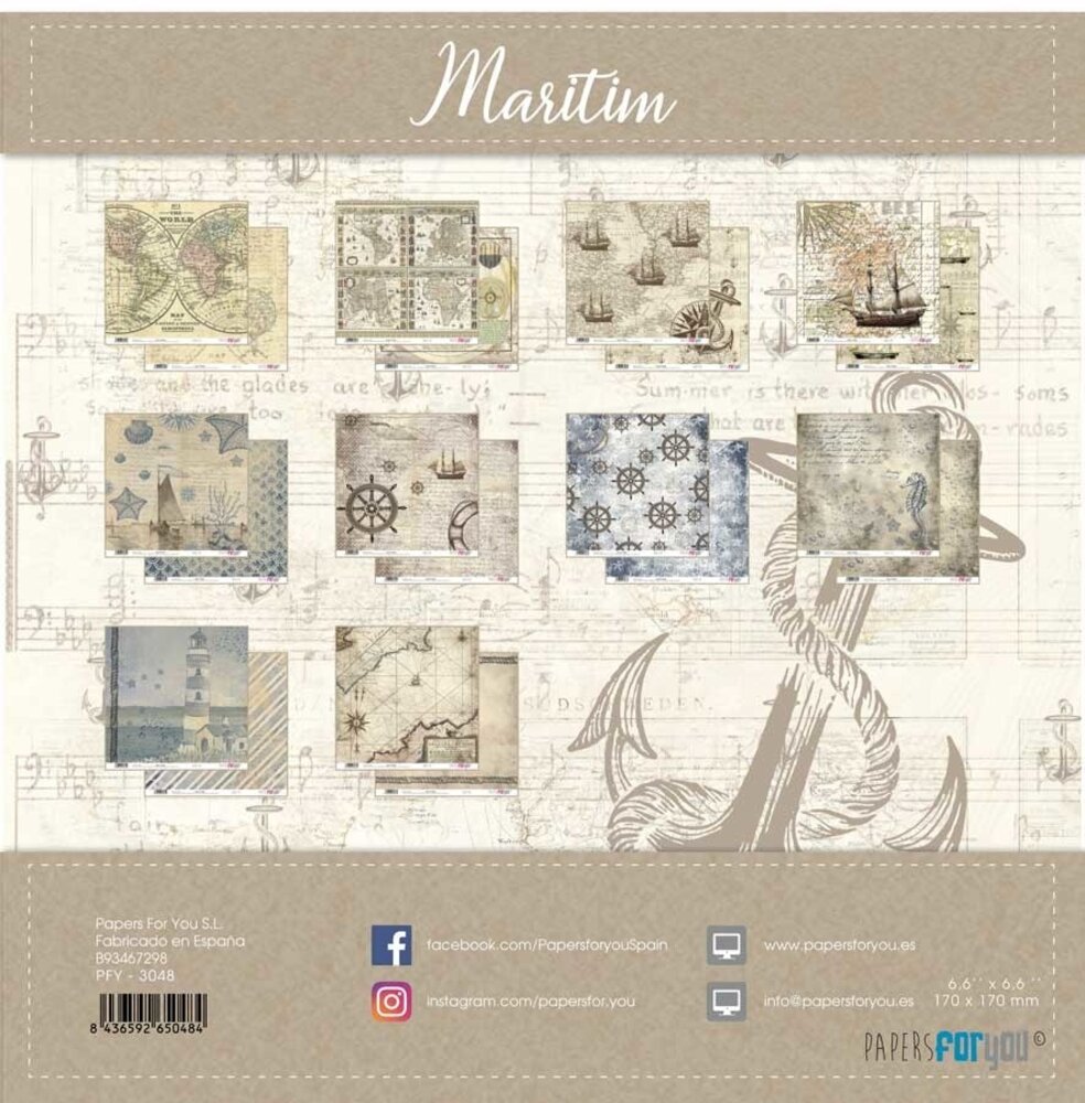 Papers For You Maritim 6x6 Inch Paper Pack (24pcs) (PFY-3048)