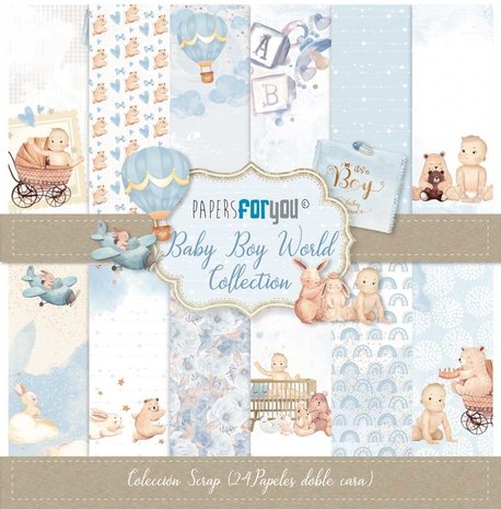 Papers For You Baby Boy World 6x6 Inch Paper Pack (24pcs) (PFY-3050)
